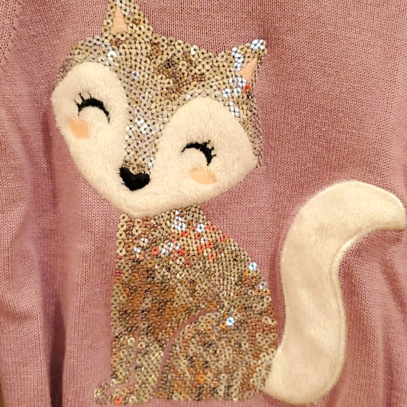 Children's Place Fox sequined sweater toddler girl - Picture 4 of 4